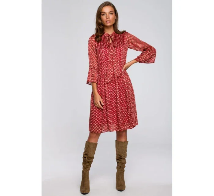 S237 Šifonové šaty se zavazováním za krkem - model 2 S237 Šifonové šaty se zavazováním za krkem - model 2