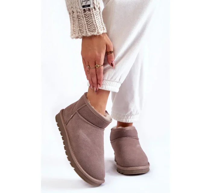 Dámské semišové nízké boty do sněhu Šede Shelie