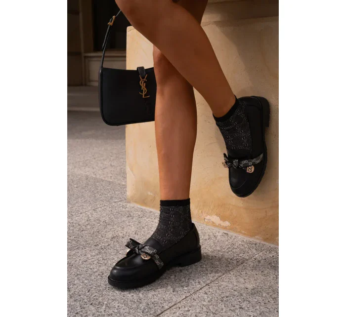 Dámské Mokasíny S Mašlí S.Barski Černé Dámské Mokasíny S Mašlí S.Barski Černé