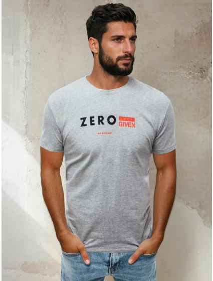 Pánské tričko s potiskem světle šedé Dstreet RX4744 Pánské tričko s potiskem světle šedé Dstreet RX4744