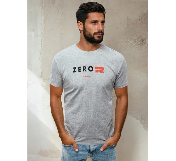 Pánské tričko s potiskem světle šedé Dstreet RX4744 Pánské tričko s potiskem světle šedé Dstreet RX4744