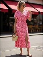 Sukienka damska midi w  różowa model 22203563 - FashionStreet