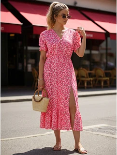 Sukienka damska midi w  różowa model 22203563 - FashionStreet