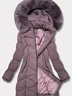 Dámská plus size zimní bunda do půli stehen S'west fialová (B8306-71)