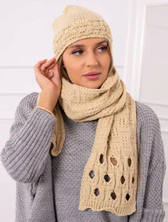 Dámská souprava se šálou Maja K327 beige
