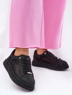 Zdobené tenisky na platformě model 21692691 černé - Goe