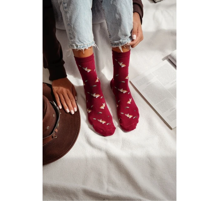 Dámské ponožky Lišky a listy 0200.182