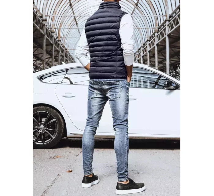 Pánská prošívaná tmavě modrá vesta FashionStreet TX4130 Pánská prošívaná tmavě modrá vesta FashionStreet TX4130