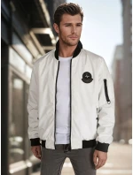 Pánská přechodná bunda bomber béžová FashionStreet TX5028 Pánská přechodná bunda bomber béžová FashionStreet TX5028