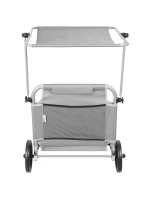 Skládací plážové lehátko se stříškou na kolečkách 116x62x62-90CM šedé Skládací plážové lehátko se stříškou na kolečkách 116x62x62-90CM šedé