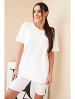 Dámský bavlněný komplet s krátkým rukávem a šortkami žlutý