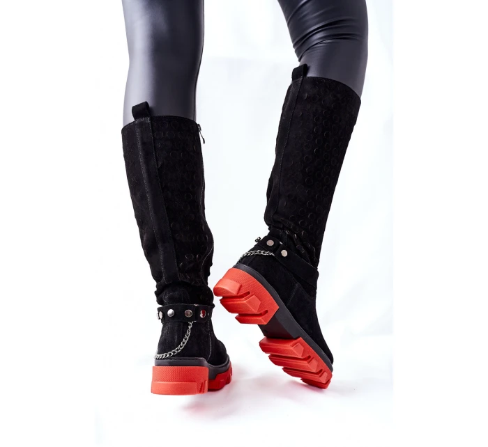 Dámské Kozačky Lewski Černé Semišové model 21562307 - Boto