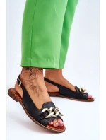 Dámské kožené sandály Lewski Boty Black model 21615988 - Boto