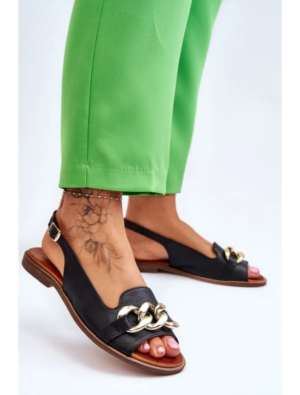 Dámské kožené sandály Lewski Boty Black model 21615988 - Boto