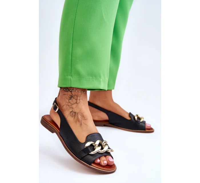 Dámské kožené sandály Lewski Boty Black model 21615988 - Boto