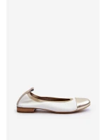 Zazoo 2890 Kožené baleríny bílo-zlaté