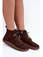 Dámské barefoot kotníkové boty z nubukové kůže s korálky Zazoo 30078 hnědé Dámské barefoot kotníkové boty z nubukové kůže s korálky Zazoo 30078 hnědé