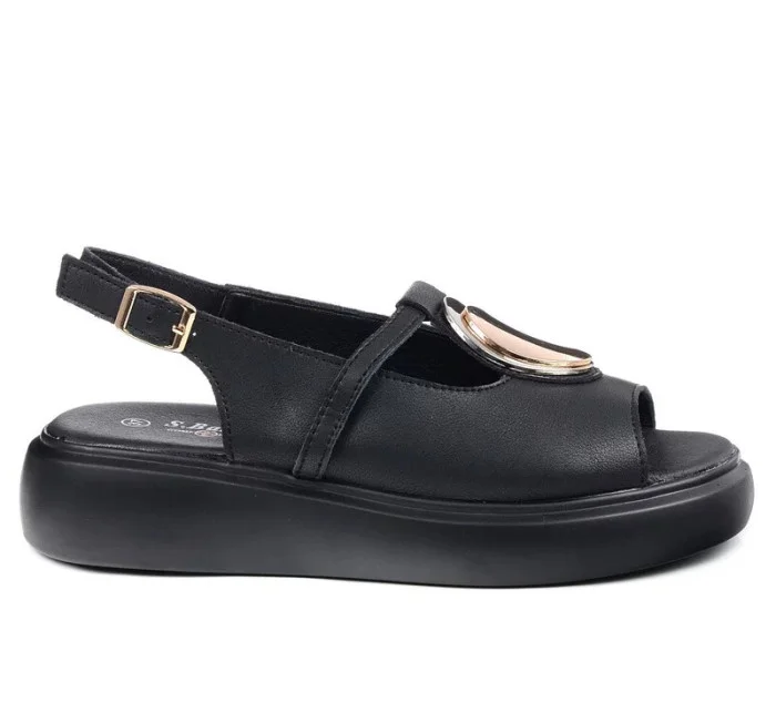 Dámské sandály na platformě GR51-603 Černá - S.Barski