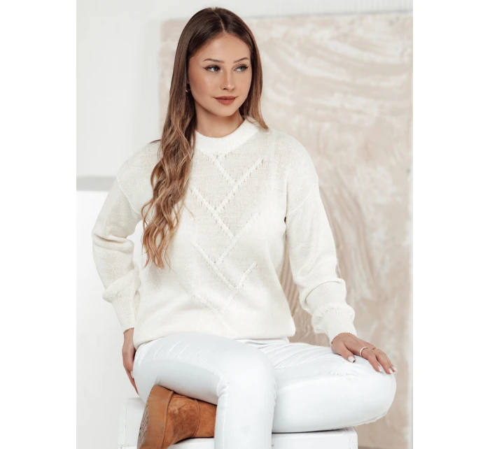 Dámský oversize svetr FEMWEAVE ecru FashionStreet MY2390