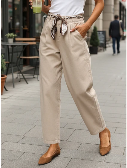 Spodnie damskie z wysokim stanem z  model 22067221 - FashionStreet