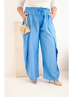 Dámské bavlněné kalhoty Plus Size s gumou v pase džínové Dámské bavlněné kalhoty Plus Size s gumou v pase džínové