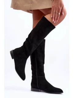 Ploché Podpatky Z Ušlechtilé Kůže Černé  Eelin