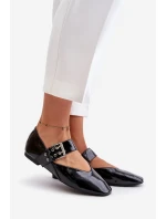 Lakované Baletky S Páskem Černé model 21670980 - Boto Lakované Baletky S Páskem Černé model 21670980 - Boto