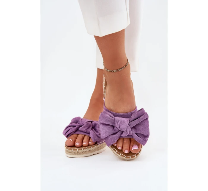 Dámské Sandály Na Platformě S Pletením A Mašlí Fialové Alpireda Dámské Sandály Na Platformě S Pletením A Mašlí Fialové Alpireda