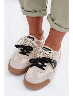 Dámské tenisky s dvojitým šněrováním Big Star model 22042687 Béžové - Big Star Shoes