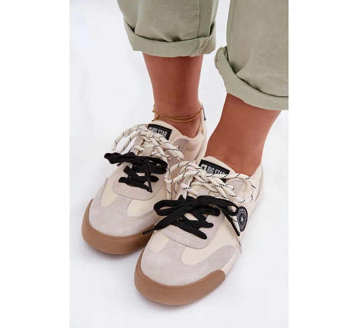 Dámské tenisky s dvojitým šněrováním Big Star model 22042687 Béžové - Big Star Shoes