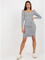 Dámské šaty EM SK 20 model 18044082 šedá - FPrice Dámské šaty EM SK 20 model 18044082 šedá - FPrice