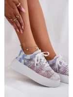 Dámské tenisky na platformě se háčkovaným svrškem – multikolor Mirietto Dámské tenisky na platformě se háčkovaným svrškem – multikolor Mirietto