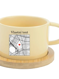 Personalizovaný keramický hrníček "MAKRONKA" s mapou