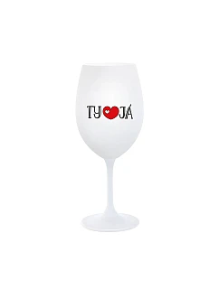 TY A JÁ - bílá sklenice na víno 350 ml