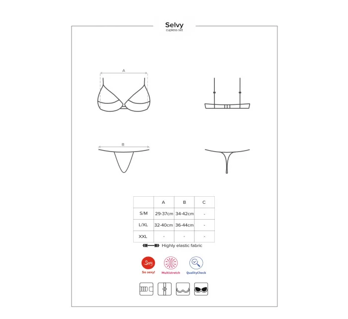 Divoký set otevřený Selvy cupless set - Obsessive