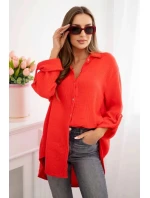 Dámská mušelínová košile 208 Červená - K-Fashion