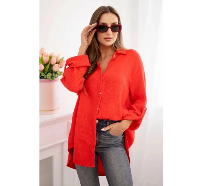 Dámská mušelínová košile 208 Červená - K-Fashion
