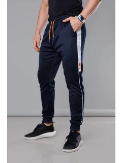 Tmavě modré pánské teplákové kalhoty s lampasy model 18347955 - J.STYLE
