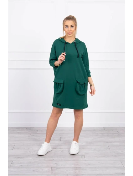Šaty s kapucí tmavě zelené Šaty s kapucí tmavě zelené