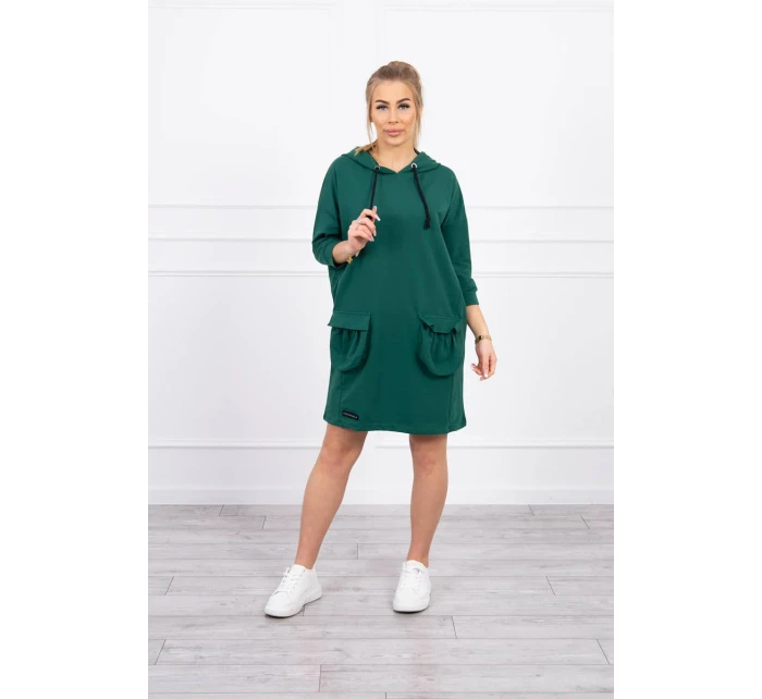 Šaty s kapucí tmavě zelené Šaty s kapucí tmavě zelené