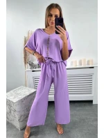Souprava halenky a kalhot světle fialová