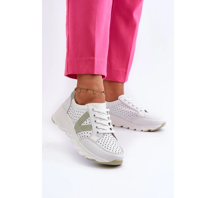 Dámské kožené lehké sportovní boty béžové Eleonori Dámské kožené lehké sportovní boty béžové Eleonori