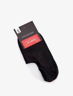 Dámské bavlněné mikro ponožky hladké černé