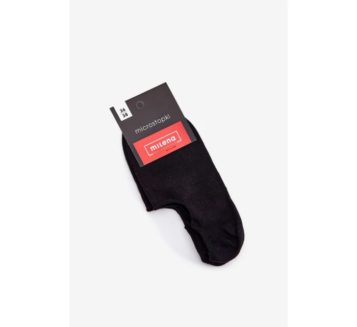 Dámské bavlněné mikro ponožky hladké černé