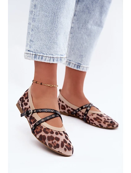 Síťované baleríny s pásky Leopardí vzor model 22320823 - Boto Síťované baleríny s pásky Leopardí vzor model 22320823 - Boto