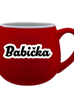 Keramický hrníček Babička (obrys) 300 ml červený - Giftela