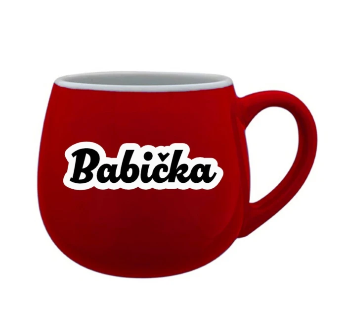 Keramický hrníček Babička (obrys) 300 ml červený - Giftela