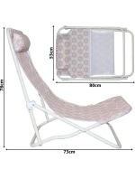 SKLÁDACÍ PLÁŽOVÉ LEHÁTKO S OPĚRKOU HLAVY MODRÉ A ORANŽOVÉ