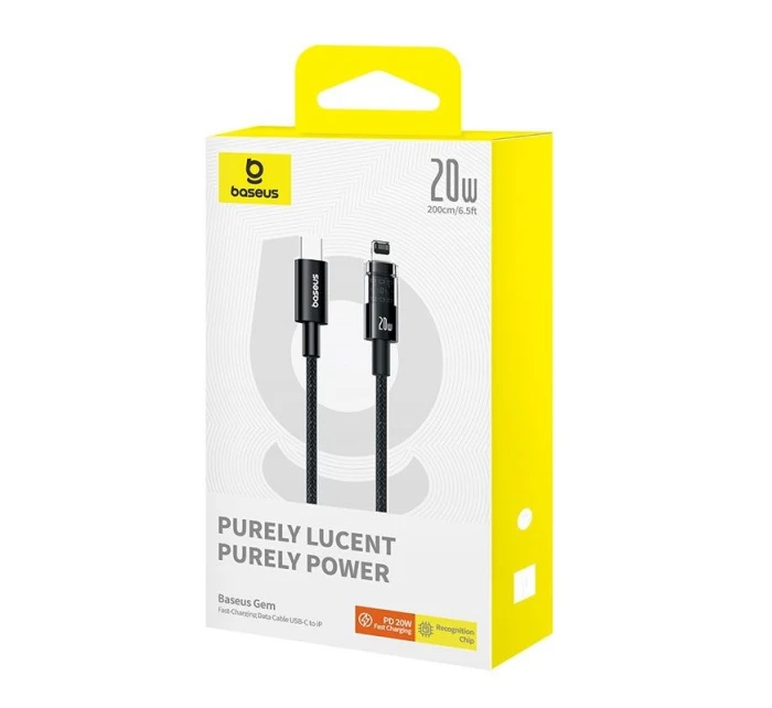 Baseus Gem USP C-IP 20W kabel 2m (černý)