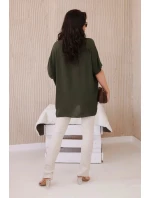 Oversized halenka s přívěskem khaki Oversized halenka s přívěskem khaki